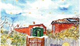 Das Titelbild des Adventskalenders zeigt das Poppe-Folkerts Haus am Weststrand